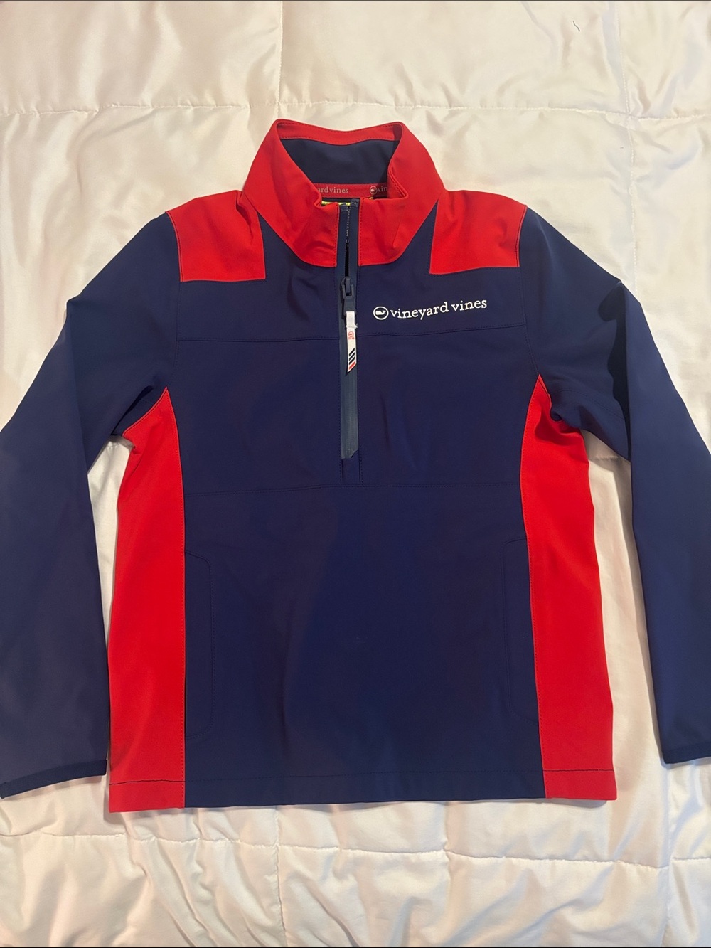 Vineyard Vines Navy & Red Kids Rain Pullover